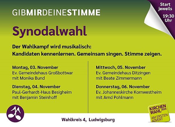 Der Wahlkampf wird musikalisch- Kandidierende kennenlernen.Gemeinsam singen.Stimme zeigen.